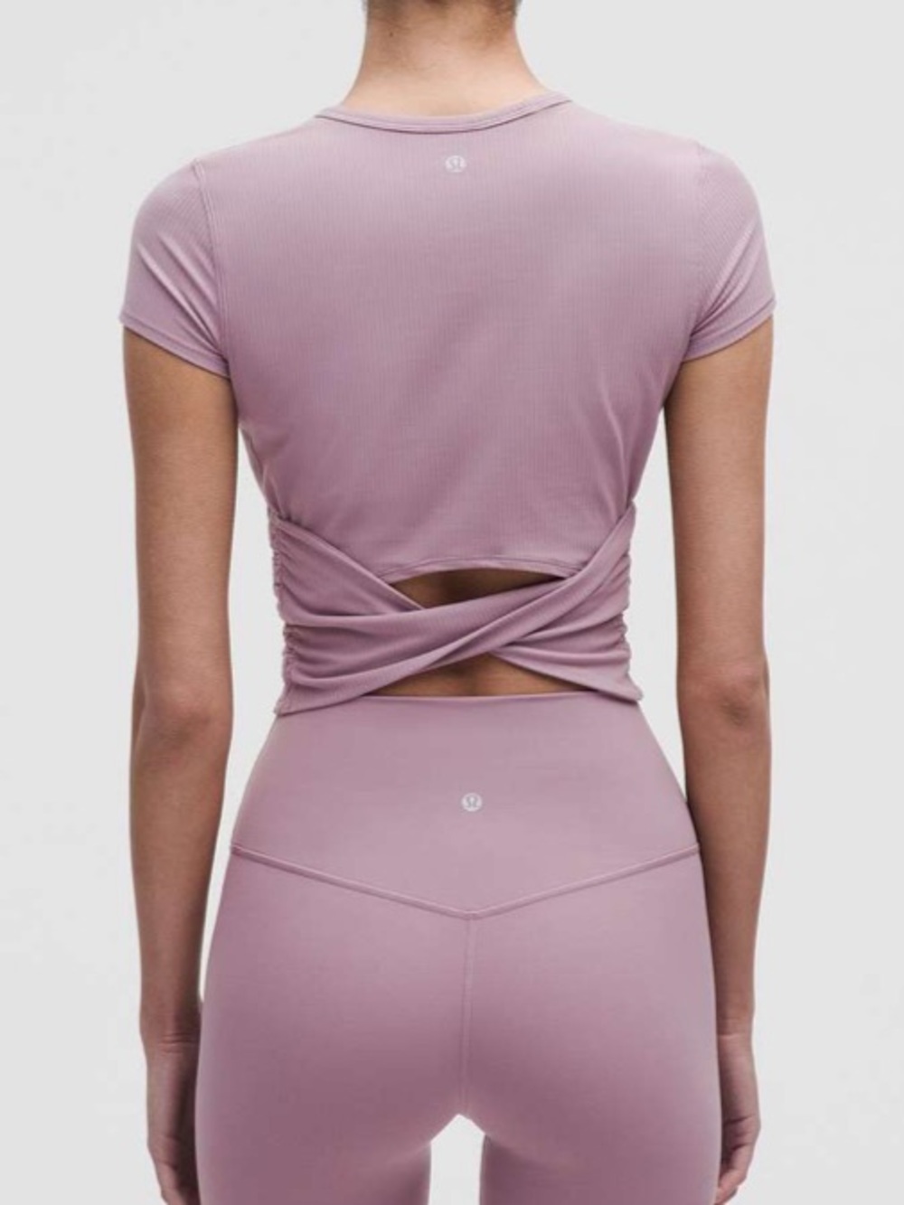 Lululemon All It Takes Back-Twist Ribbed Short-Sleeve Shirt Lavender Lux